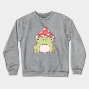 Cute Little Frog With Toadstool Crewneck Sweatshirt